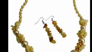 Fashionjewelryforeveryone.com Glass Pearl Stone Nugget Chip Necklace Set