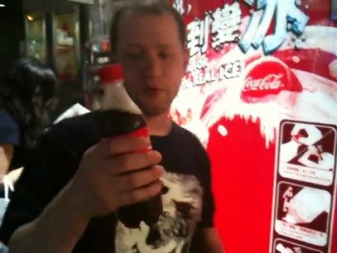 Auto-congélation d'une bouteille de Coca-Cola