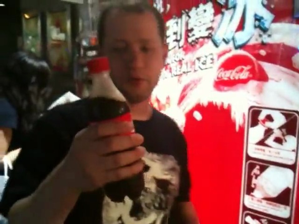 Auto-congélation d'une bouteille de Coca-Cola