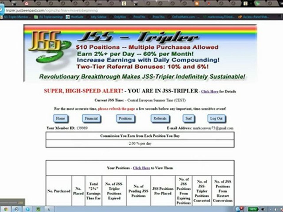 Just Been Paid JSS Tripler payment proof like clockwork in realtime