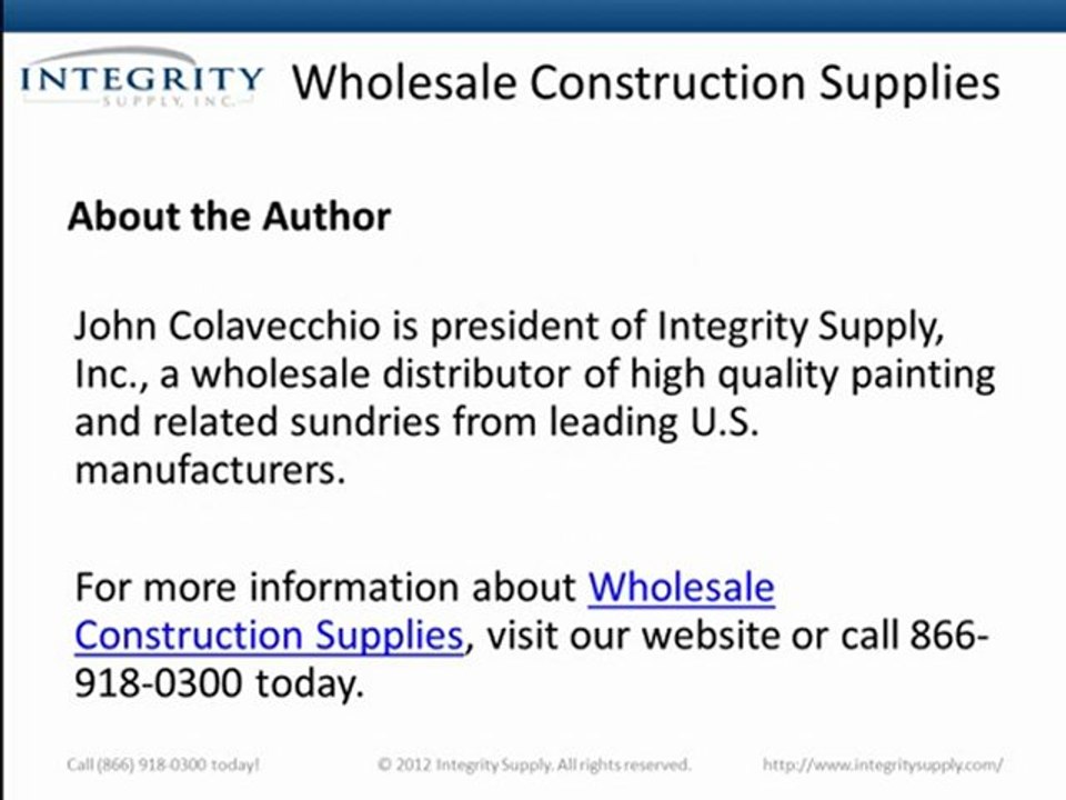 Integrity Supply - Wholesale Construction Supplies - How to Prepare for Your Painting Project_Video1