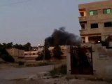 Syria فري برس درعا طريق السد اثار الدمار جراء القصف 23 7 2012 Daraa