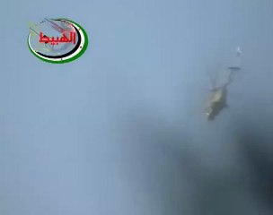Syria فري برس إدلب   بلدة الهبيط   الطيران  يقصف   لحظة إطلاق القذيفة 24  7 2012 Idlib