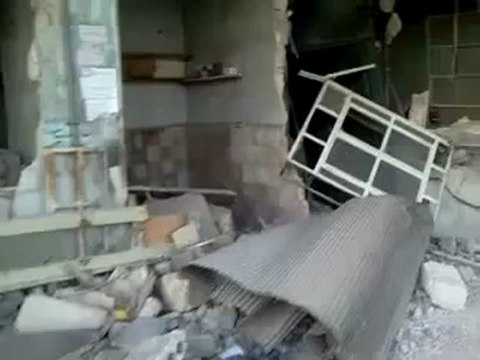 Syria فري برس دمشق كفرسوسة هدم منازل الآمنين من قبل قوات الأسد الطائفية لدى اقتحام الحي 23 7 2012 Damascus