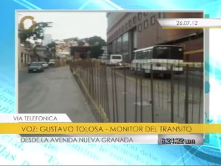 Reporte del tráfico desde la avenida Nueva Granada