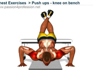 Push ups - knee on bench
