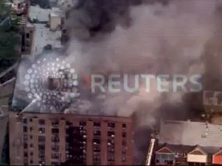 A fire rages in Brooklyn