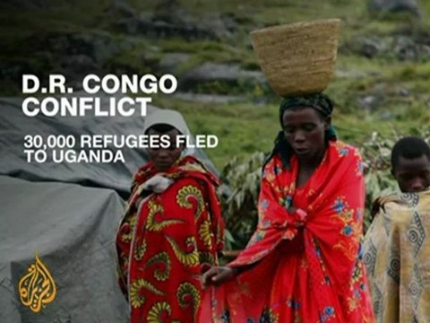 D.R. Congo refugees flee to Rwanda