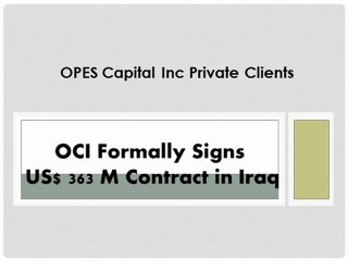 OCI Formally Signs US$ 363 M Contract in Iraq