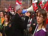 Disturbios y protestas sindicalistas en Murcia