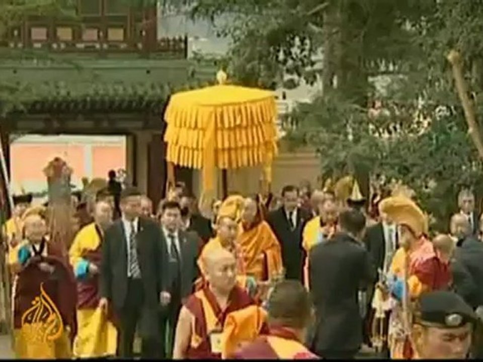 Monks protest against  Beijing's rule of Tibet