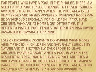 Pool Fences To Assure Safety For Your Child