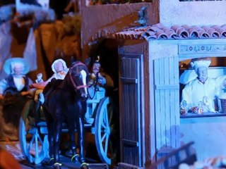 spectacle son et lumière d'une crèche provençale animée