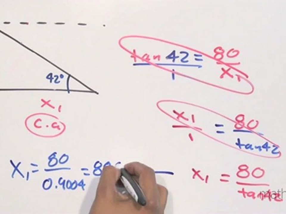 Distancia que recorrió un niño utilizando ángulos de depresión