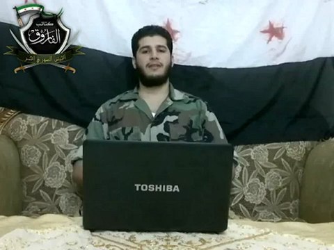 Syria فري برس حمص بيان قائد كتائب الفاروق الملازم أول عبد الرزاق طلاس 28 7 2012 Homs
