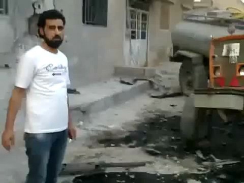 Syria فري برس درعا الحراك اثار القصف الصاروخي على المدينة 27 7 2012 Daraa