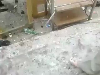 Syria فري برس حلب  حي الفردوس  آثار مجزرة بتجمع شعبي 27 7 2012 Aleppo