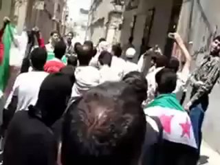 Syria فري برس حلب طريق الباب مظاهرة الحي رغم القصف 27 7 2012 Aleppo