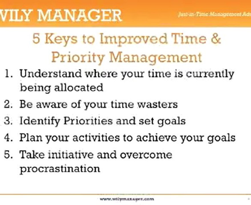 Time Management Skills and Techniques - A How To Guide for Managers.