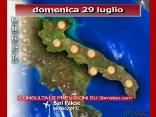 Previsioni del tempo, sabato 29 luglio