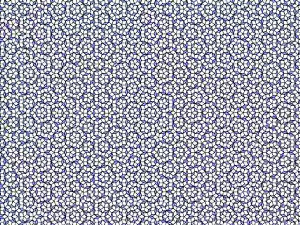 Penrose tiling rotating in the five dimensional space