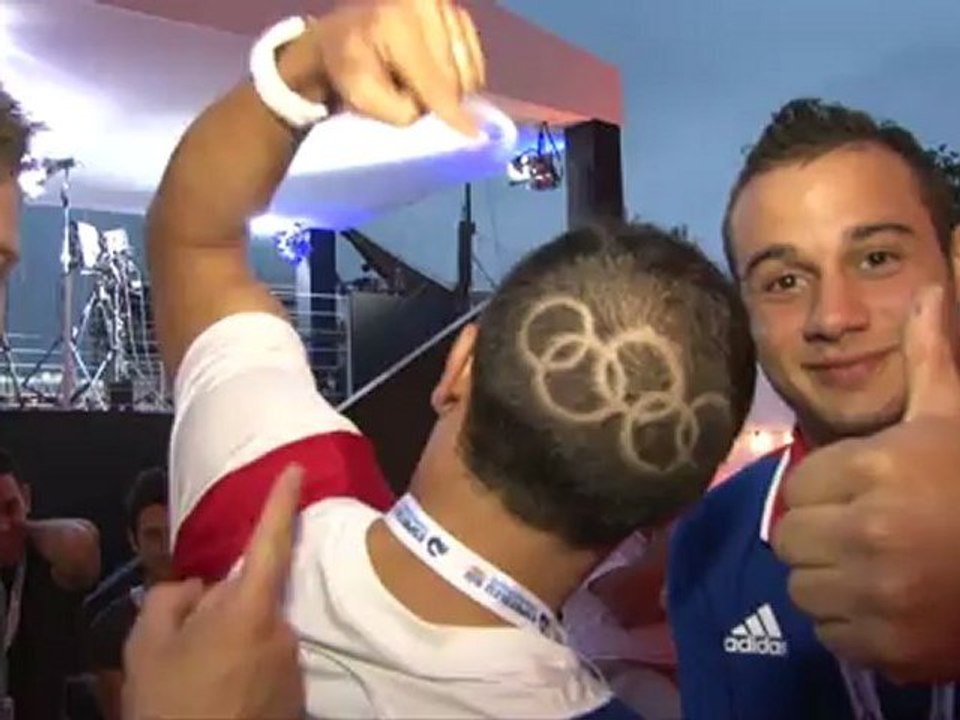 Les encouragements de Thomas Bouhail, Samir Aït-Saïd à l'Edf de gymnastique