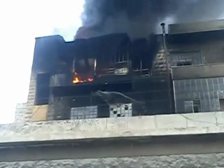 Syria فري برس  حلب حريق منشئة صناعية حلب 29 7 2012 Aleppo