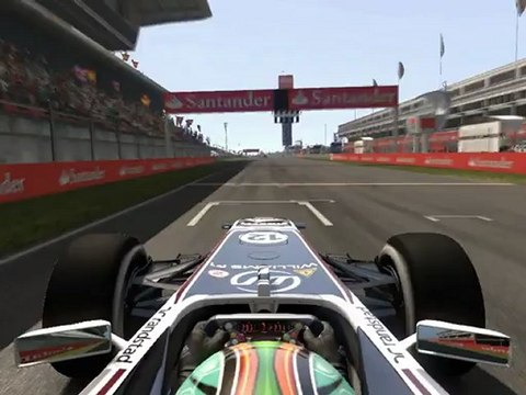 F1 2011 - GP d'Espagne - 2e sortie des stands + erreur de Rosberg en onboard