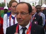 Le Président aux côtés des athlètes olympiques français à Londres