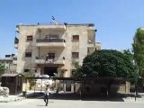 Syria فري برس  حلب علم الإستقلال يرفرف فوق قسم هنانو 31 7 2012 Aleppo