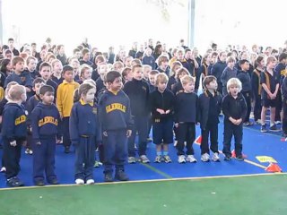 classe de martin chante hymne australien