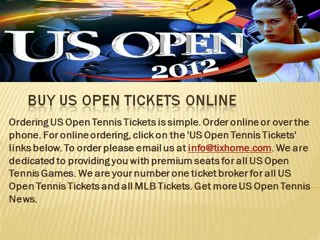 US Open 2012 tickets online