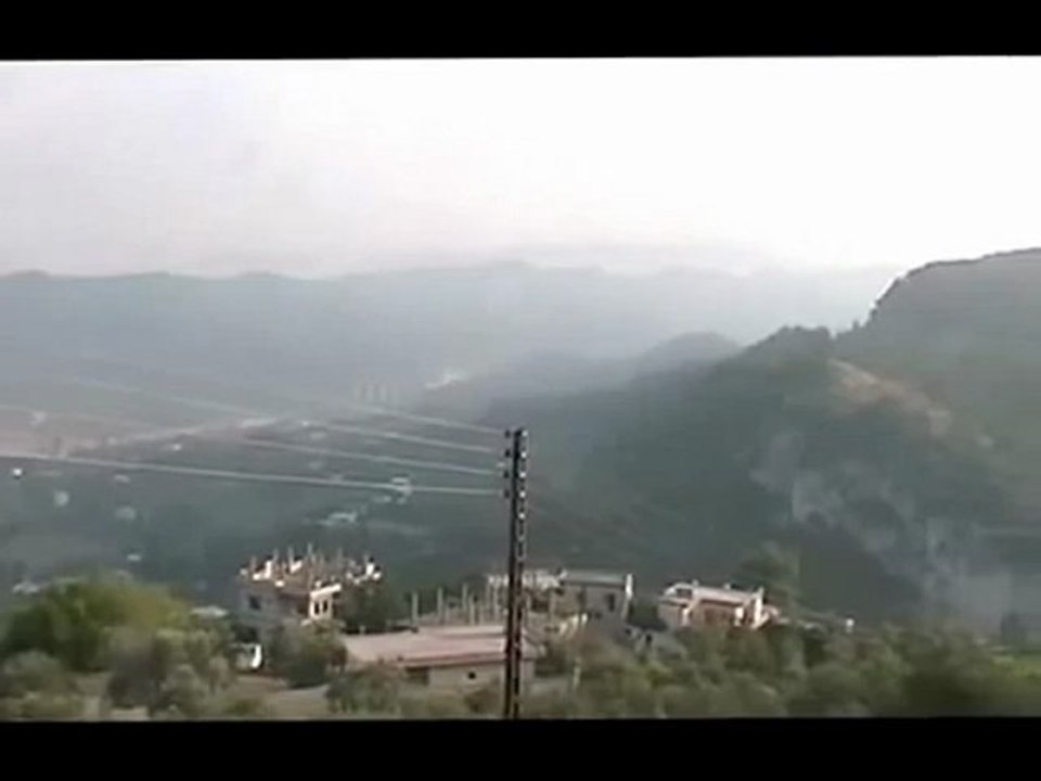 Syria فري برس اللاذقية جبل الاكراد القصف الصباحي على قرية الغنيمية 1 8 2012 Latakia
