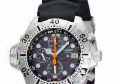 Citizen Men's BJ2000-09E Eco-Drive Aqualand Stainless Steel Black Rubber Dive Watch Review