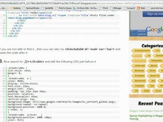 Breadcrumbs in Blogger