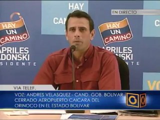 Ordenan presunto cierre del Aeropuerto de Caicara del Orinoco por visita de Capriles