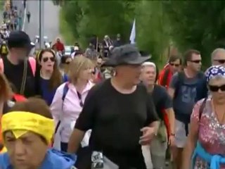 Peregrinos salmantinos en el Camino de San Olav entre Hoffsvagen y Hammar