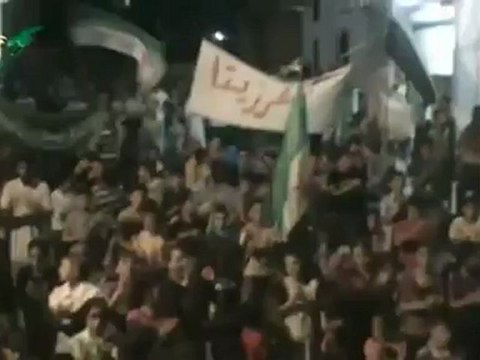 Syria فري برس حماة المحتلة كفرزيتا مسائيات رمضان تنادي يا محلاها الحرية 2 8 2012 Hama