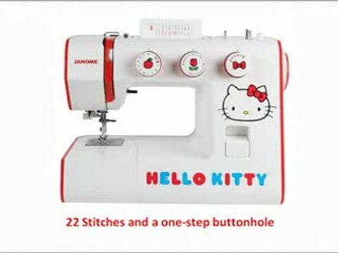 BEST BUY Janome 15822 Hello Kitty Sewing Machine with 22 built in stitches and a one-step buttonhole