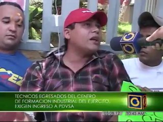Técnicos egresados del centro de formación industrial del ejército exigen ingreso a Pdvsa