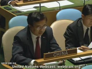 SYRIA - UN AG - explanation vote of CHINA on draft resolution