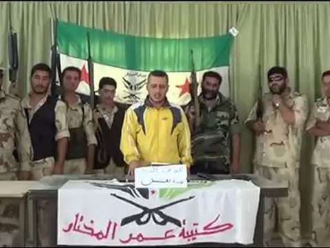 Syria فري برس ادلب بنش انشقاق المساعد أول أحمد باجان وتشكيله سرية خالد بن الوليد 4 8 2012 Idlib
