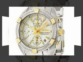 Seiko Women's Two Tone Velatura Mother of Pearl Quartz Chronograph Diamonds Best Product