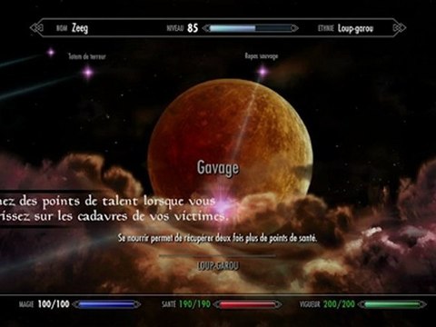 Loup Garou Arbre de talents - Skyrim Dawnguard