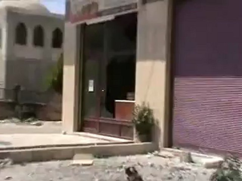 Syria فري برس  حمص أثار الدمار في الغنطو 5-8-2012