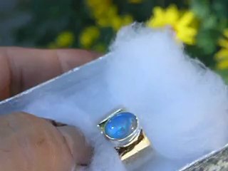 johnny gold/silver opal ring