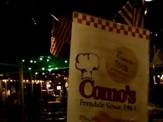 On The Patio Of  A Local Italian Restaurant - Como's Pizza in Ferndale, Michigan has been around since 1961. Night life, live music