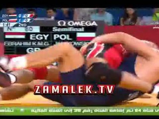 مباراة نصف النهائي للمصارعة الرومانيه وصعود كرم جابر للنهائي