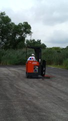 For Sale: 2008 Toyota 7BRU18 Live Operational Reach Forklift Truck Stand-on 3500 Lbs
