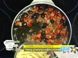 Chef Franz cocina pasta Adriatica con pavo